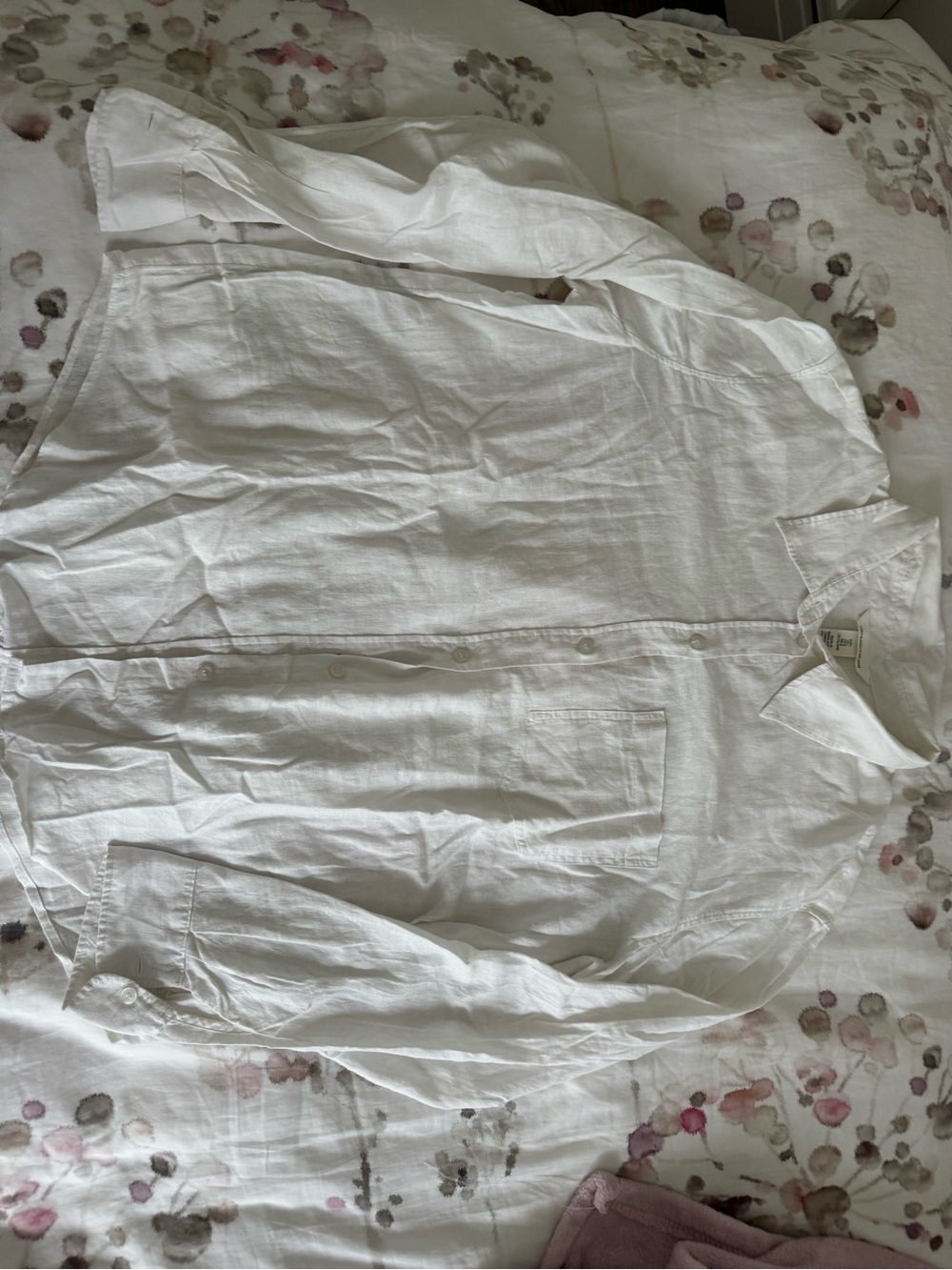 Classic White Linen Button-Up Shirt - Lightweight woman’s Shirt